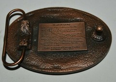 2012 Heart of Zachary Cape Canaveral Energy Center Award Brass Tone Belt Buckle