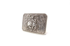 Silver Bronco Rider Western Cowboy Belt Buckle, (1.5 ») Removable Western Buckle