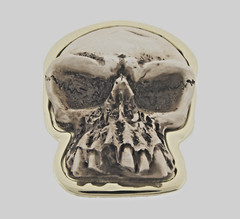 Skull Belt Buckle Gold Metal Halloween Party Costume Vintage Retro Bikers Gothic