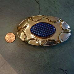 Art Glass and Mixed Metals Belt Buckles (2) Handmade