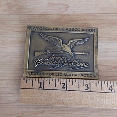 NRA National Rifle Association Eagle/Rifle Legislative Action Metal Belt Buckle