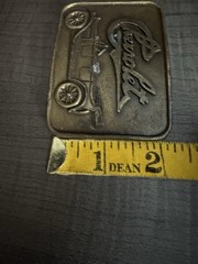 R.J. Roberts & Co. Chevrolet Logo Gold Tone Western Belt Buckle 1.5in Rect