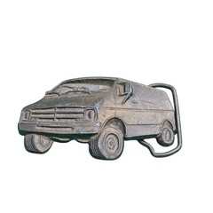 Vintage Metal Van Belt Buckle Rustic Truck Design