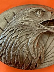 1987 Eagle Head Profile BELT BUCKLE 3D Relief Amazing Detail Collectible #0-50