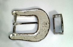 Western Floral Engraved Silver Tone Belt Buckle 3 1/4in