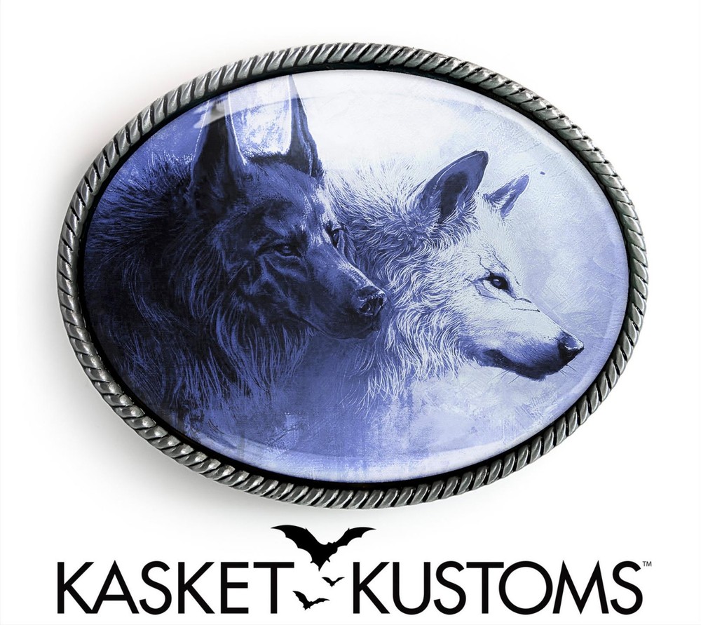Wolf Pack Belt Buckle – Wild Animal Spirit Handmade Buckle – 635-SO