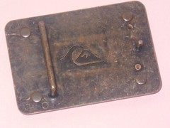 QUIKSILVER ~ Rare Vintage Promotional Buddha Belt Buckle ~ Engraved Wood