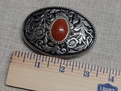 vintage RED JASPER belt buckle SOUTHWESTERN native american indian GEMSTONE
