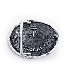 Medusa with Ancient Classic Design Oval Shape Sterling Silver Belt Buckle
