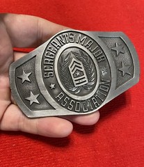 Pacific Brass And Buckle Sergeants Major Association Pewter Belt Buckle LE # 704