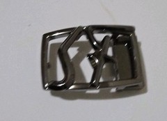 AUTH. SALVATORE FERRAGAMO GUNMETAL SF BELT BUCKLE FOR 1.3&Prime; WIDE BELT STRAP