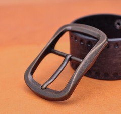 Heavy Duty Solid Antique Copper Two-Tone Center Bar Pin Belt Buckle Inner 40mm