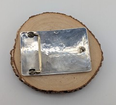 Native American Sterling Silver Belt Buckle Overlay Design Collectible Navajo