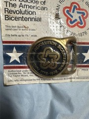 Official Commemorative Belt Buckle Of The American Revolution Bicentennial