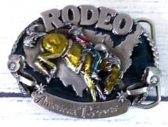 Rodeo America&rsquo;s #1 Sport Pewter Belt Buckle SISKIYOU PEWTER & ENAMEL