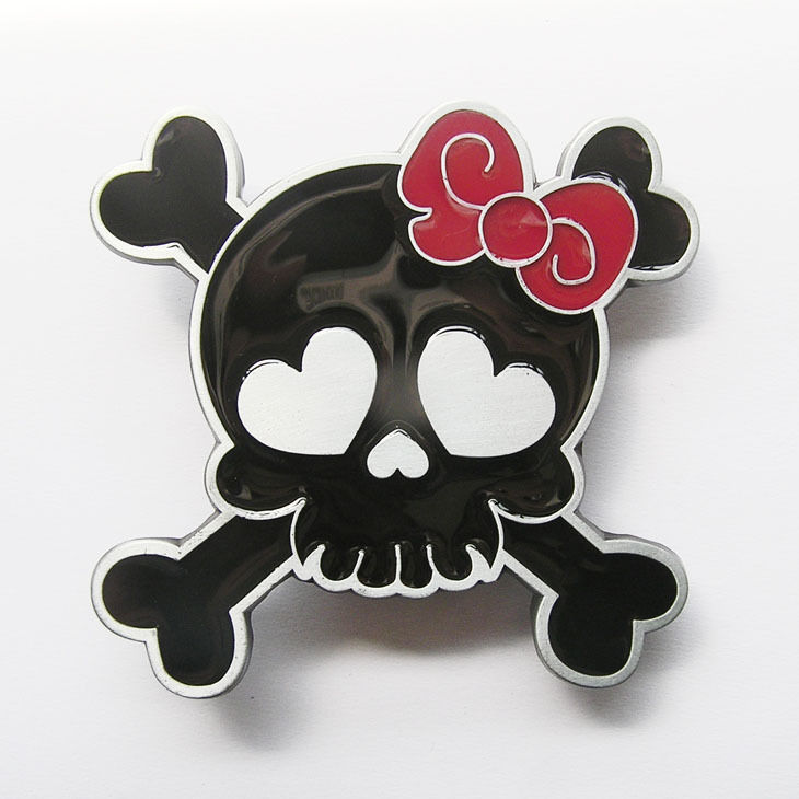 Black Punk Rock Tattoo Skull Girl Metal Fashion Belt Buckle