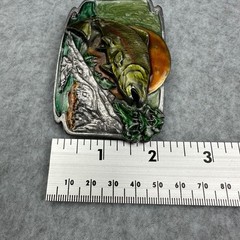 Vtg 1984 Siskiyou Buckle Co Salmon Fish Enameled Belt Buckle S-30 6.9 oz