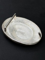 Robert Lee Morris Studio Unisex 925 Sterling Silver Swirl Design Belt Buckle