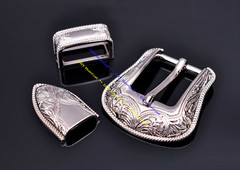 Western Floral Design Heavy Duty Silver Plated Western Cowboy DIY Belt Buckle 1&Prime;