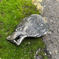 Mens Belt Buckle « FENRIR » Solid Handmade Brass Buckle Vintage Viking Brass Bucki