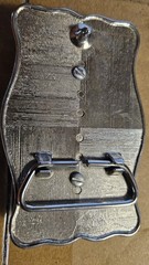 Western Silvertone Belt Buckle w/ Polished Stone 3.50&Prime; x 2.3/8&Prime;