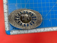 Lions Head Bust Raised Silver Tone See Through Vintage Oval Belt Buckle