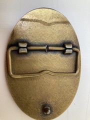 Brass Colored Metal “Flamingo” Hilton Reno 3” Belt Buckle