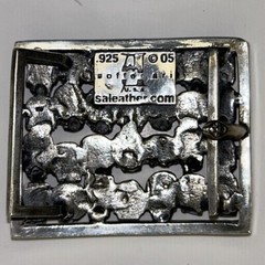 soffer ari belt buckle 925 silver with ruby gemstones in skull eyes