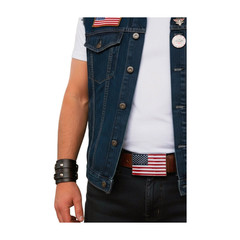 Men Women Belt Buckle Metal Silver United State America USA Flag 4th July Style