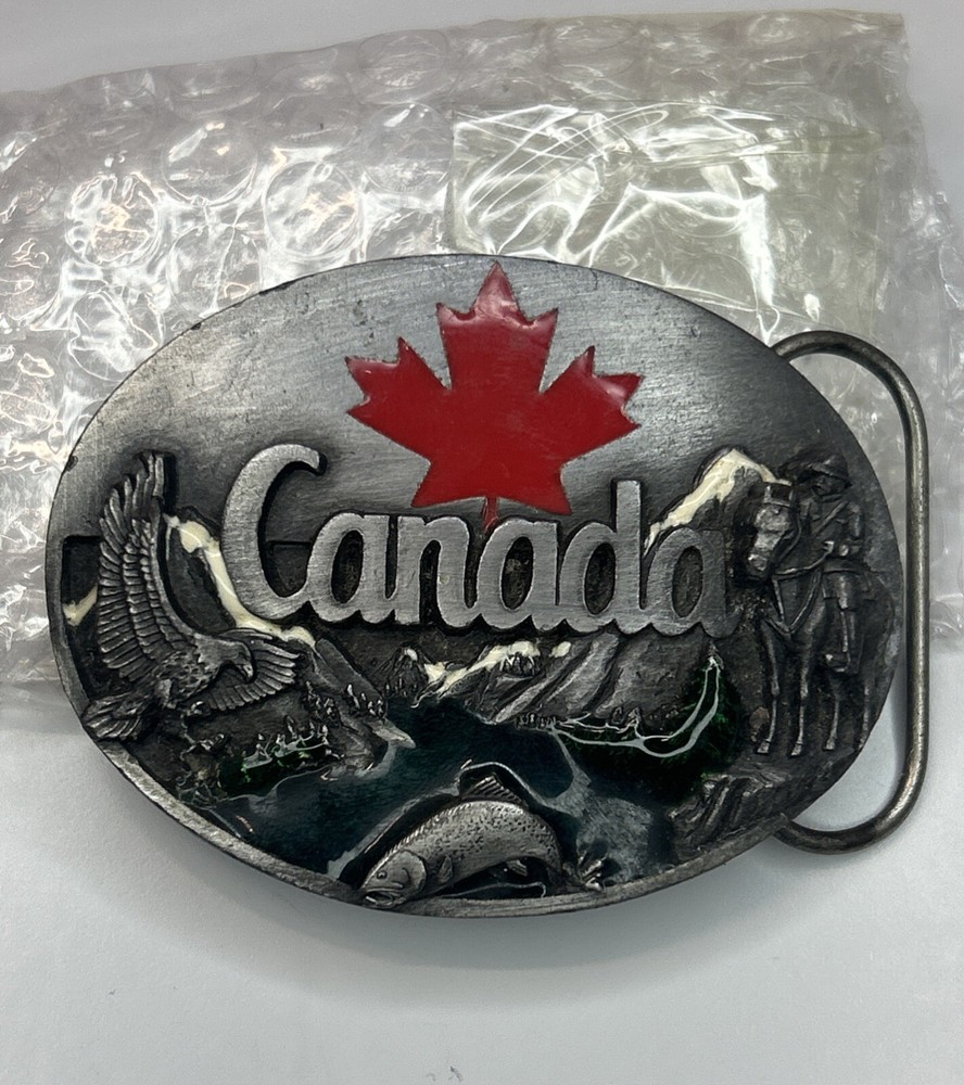 Canada Flag Siskiyou Canadian Maple Leaf Wildlife Metal Fashion Belt Buckle