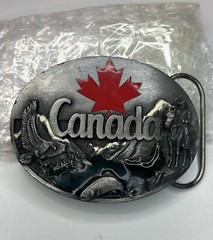Canada Flag Siskiyou Canadian Maple Leaf Wildlife Metal Fashion Belt Buckle