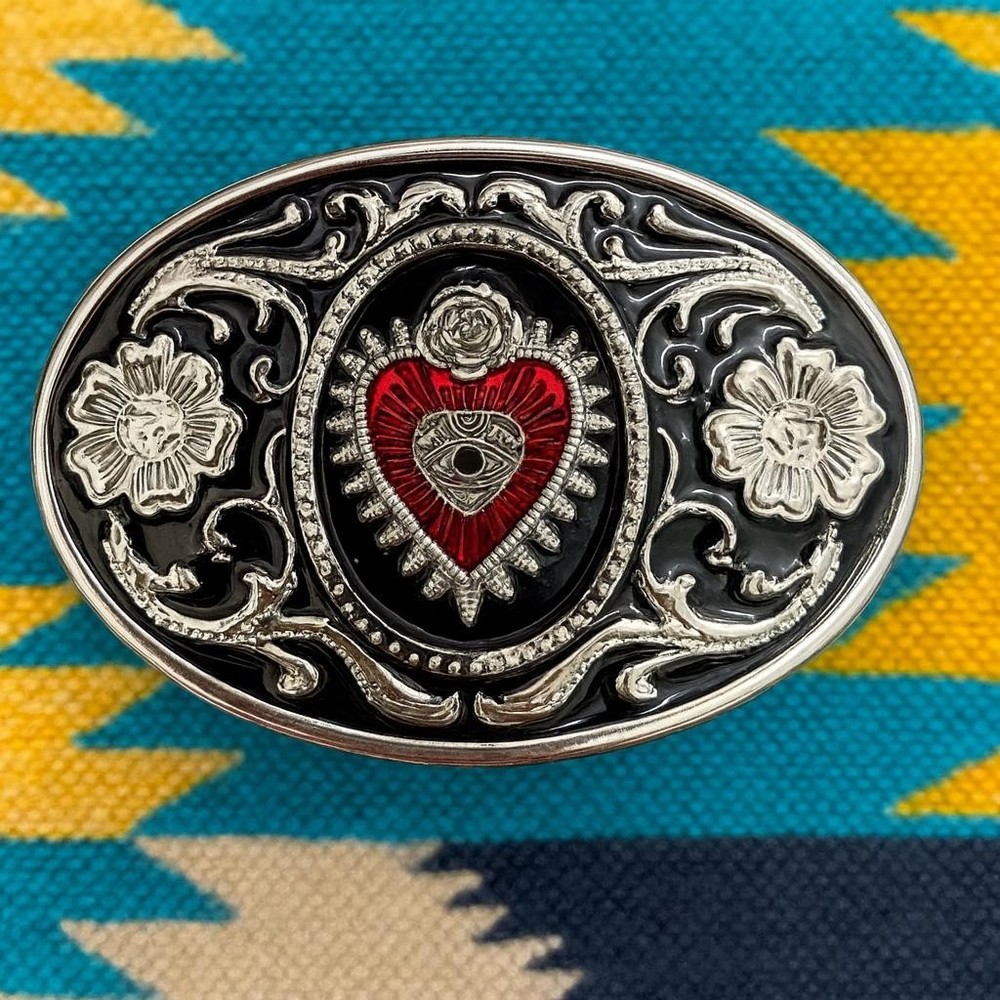 Sacred Heart Belt Buckle Valentines Day Mexican Art Western Style Solid Metal