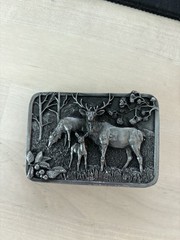 1982 Siskiyou Buckle L-10 Deer Doe Elk Wapiti Belt Buckle