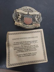 Vtg American Bicentennial Limited Edition Belt Buckle USA Patriotic Buckle Co