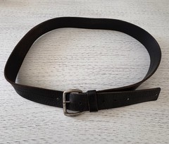Calvin Klein Black Genuine Leather Silver Buckle Belt Size Large unisex