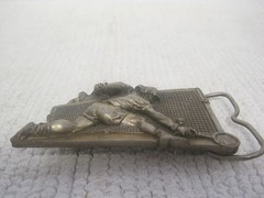 1980 Bergamot Brass Co #A-86 Tennis Belt Buckle 3 1/2&Prime; x 2&Prime;-Made in USA