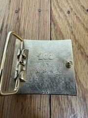 VTG 70s LEE Jeans Metal “M” Initial Belt Buckle Alphabet Letter Gold Tone Enamel