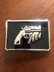 Gun Pistol Revolver Firearm Gangster Weapon Metal Unisex Men’s Metal Belt Buckle