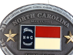 North Carolina NC State Flag Metal Belt Buckle CSA Southern States 3D New