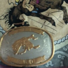 Men&rsquo;s Western Oval Belt Buckle Floral Engraved 2-Tone Antique 1.5in MPN 1973