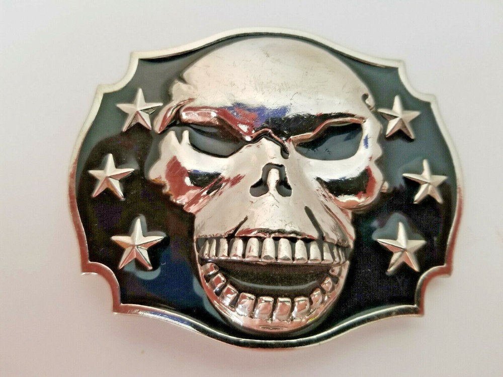 Belt buckle Primal Skull and Stars Logo Classic Hot Rod Tattoo