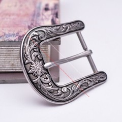 Western Flower Single Prong Leathercraft Pin Belt Buckle Replacement fits 38mm