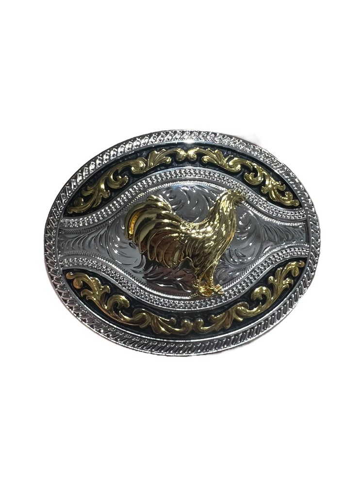 Rooster cowboy western style belt buckle hebilla vaquero Con gallo