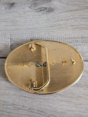 Vintage Gold and Silver Tone Square Dance Belt oval Buckle