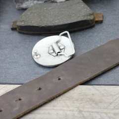 Round graphic belt buckle silver buckle removable buckle removable belt up to 4 cm
