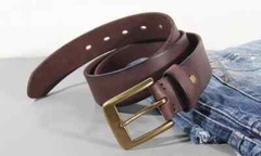 Vintage Luxury Handmade Leather Copper Buckle Man&rsquo;s Belt Cinturon Gotico Cowhide