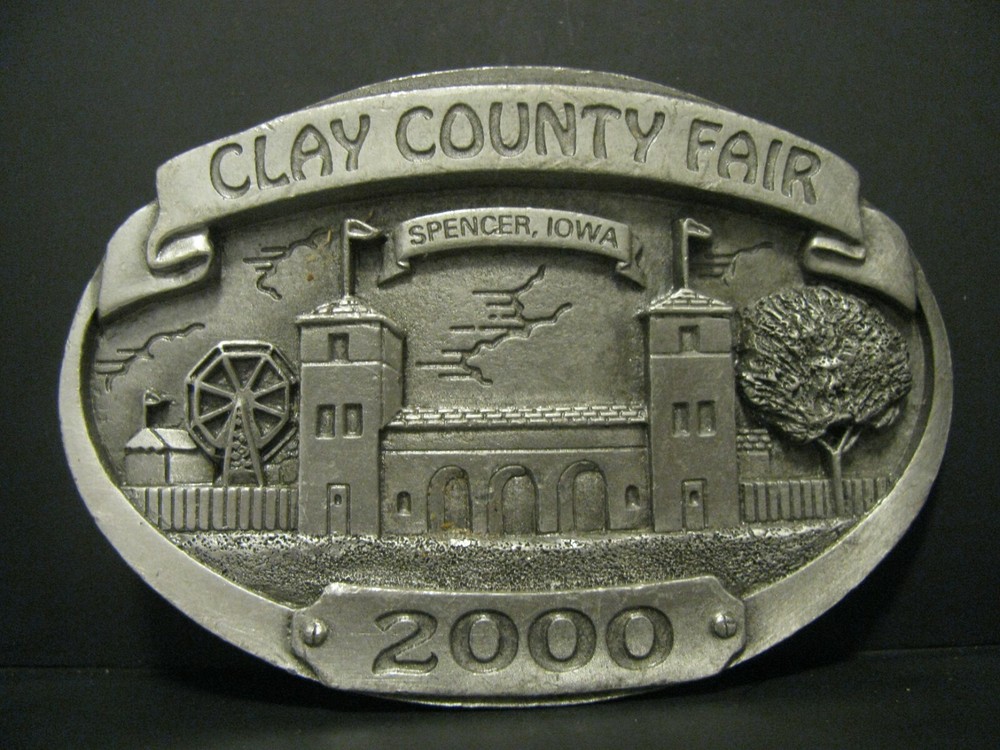 2000 Clay County Fair Spencer Iowa Collectors Belt Buckle Limited Ed #130 of 300
