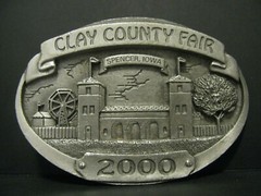 2000 Clay County Fair Spencer Iowa Collectors Belt Buckle Limited Ed #130 of 300