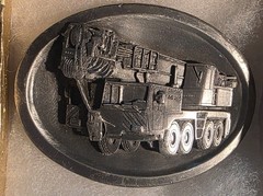 Vintage Metal Belt Buckle, Demag, Crane, Heavy Lifting, Boom Truck, Construction