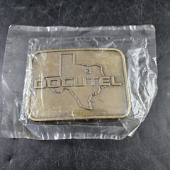 Docutel Belt Buckle w Original Packing Sealed Money Associates Florida Texas VG6